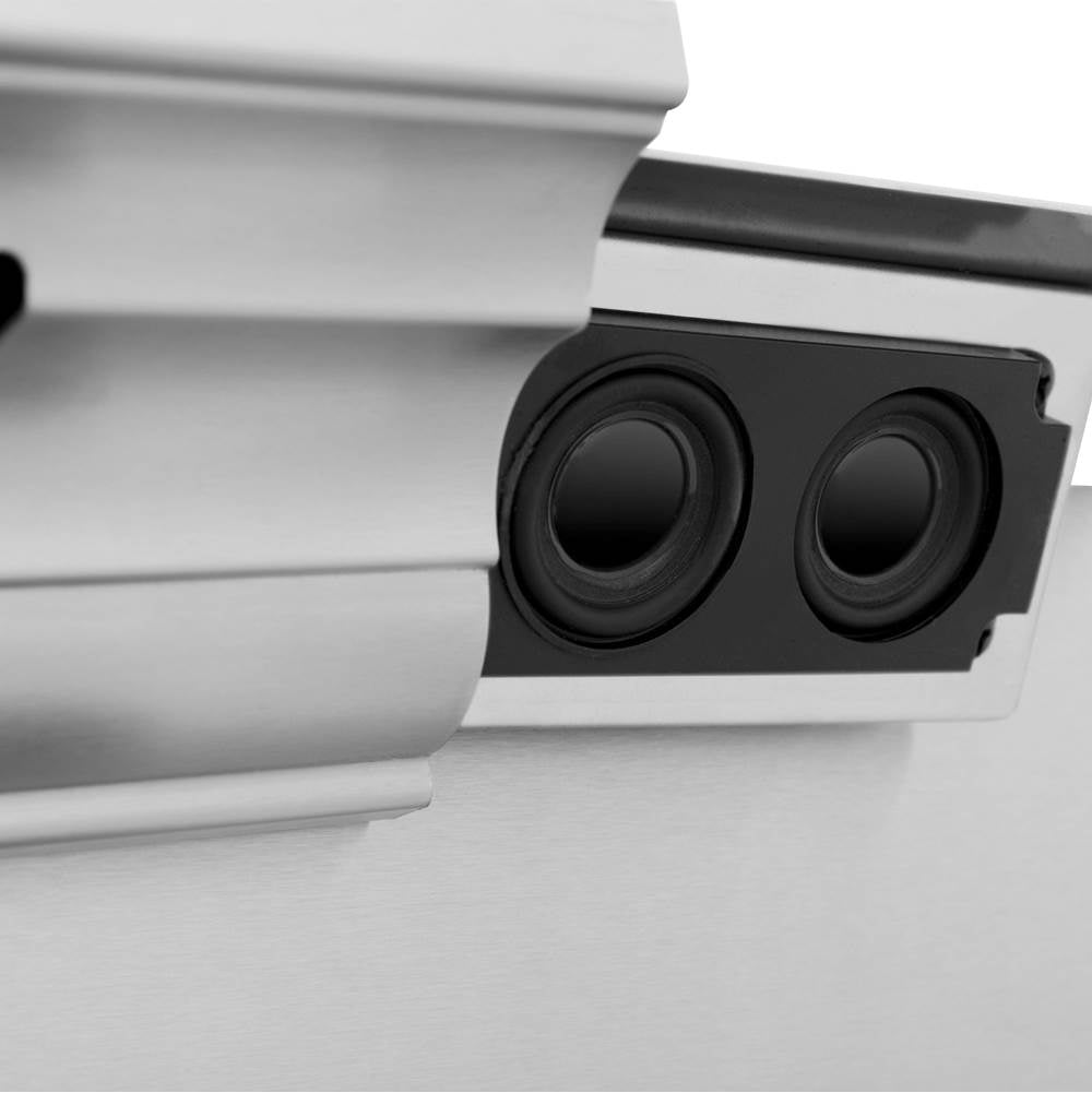 Wall Mount Range Hood in Stainless Steel with Built-in CrownSound Bluetooth Speakers (KNCRN-BT)