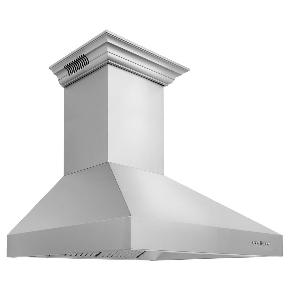 Z-Line - 36'' Professional Wall Mount Range Hood in Stainless Steel with Built-in CrownSound Bluetooth Speakers