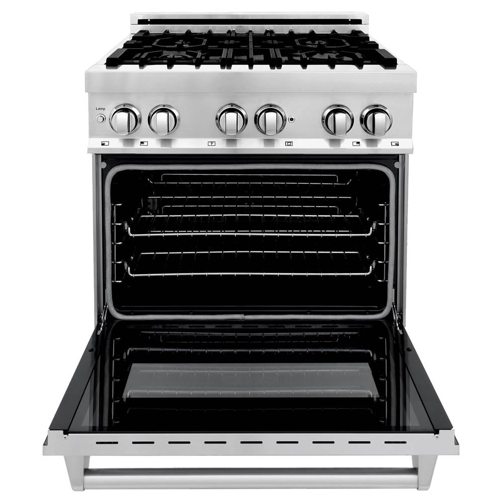 30'' 4.0 cu. ft. Electric Oven and Gas Cooktop Dual Fuel Range with Griddle in Stainless Steel