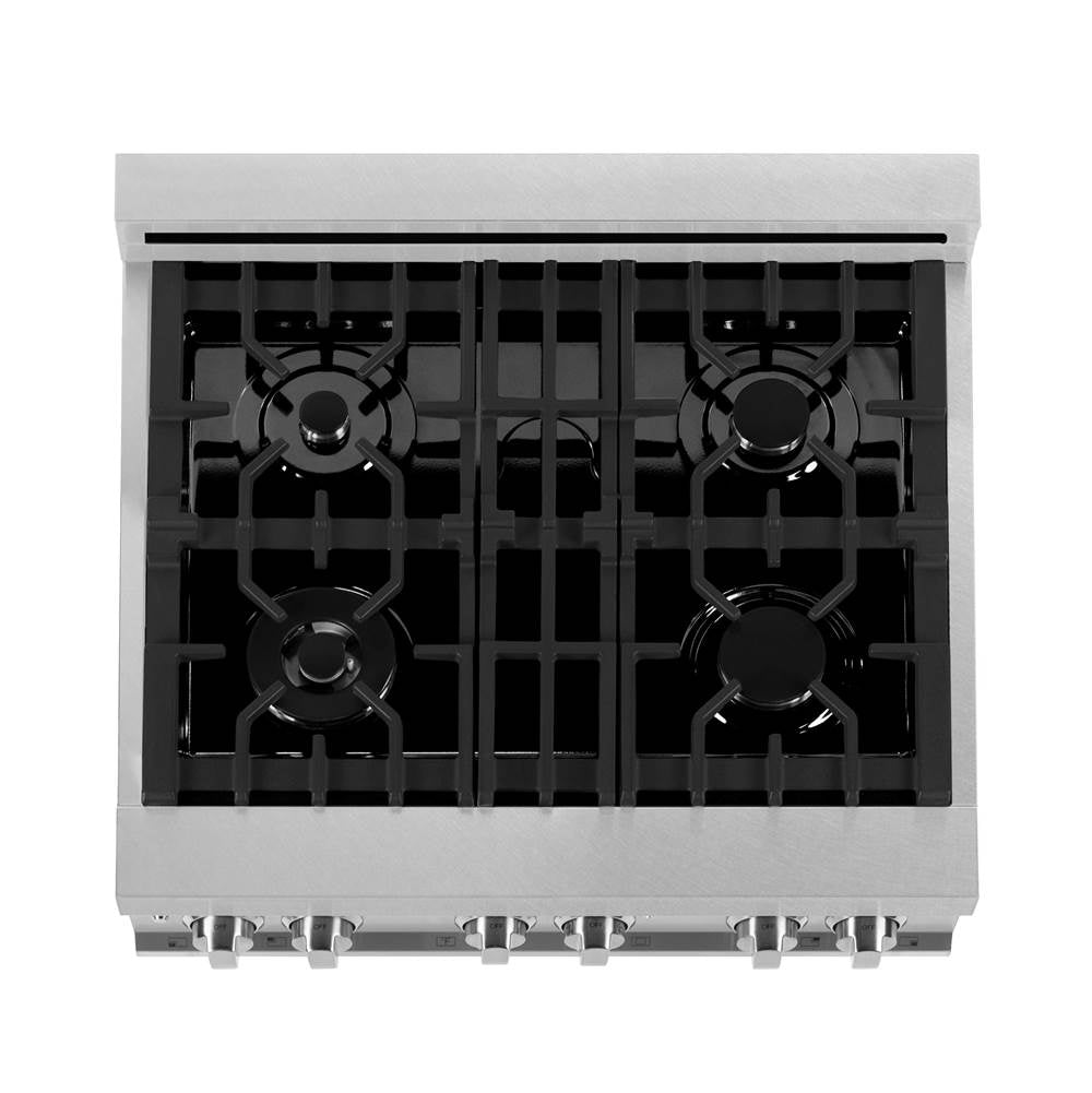 30'' 4.0 cu. ft. Electric Oven and Gas Cooktop Dual Fuel Range with Griddle in Fingerprint Resistant Stainless