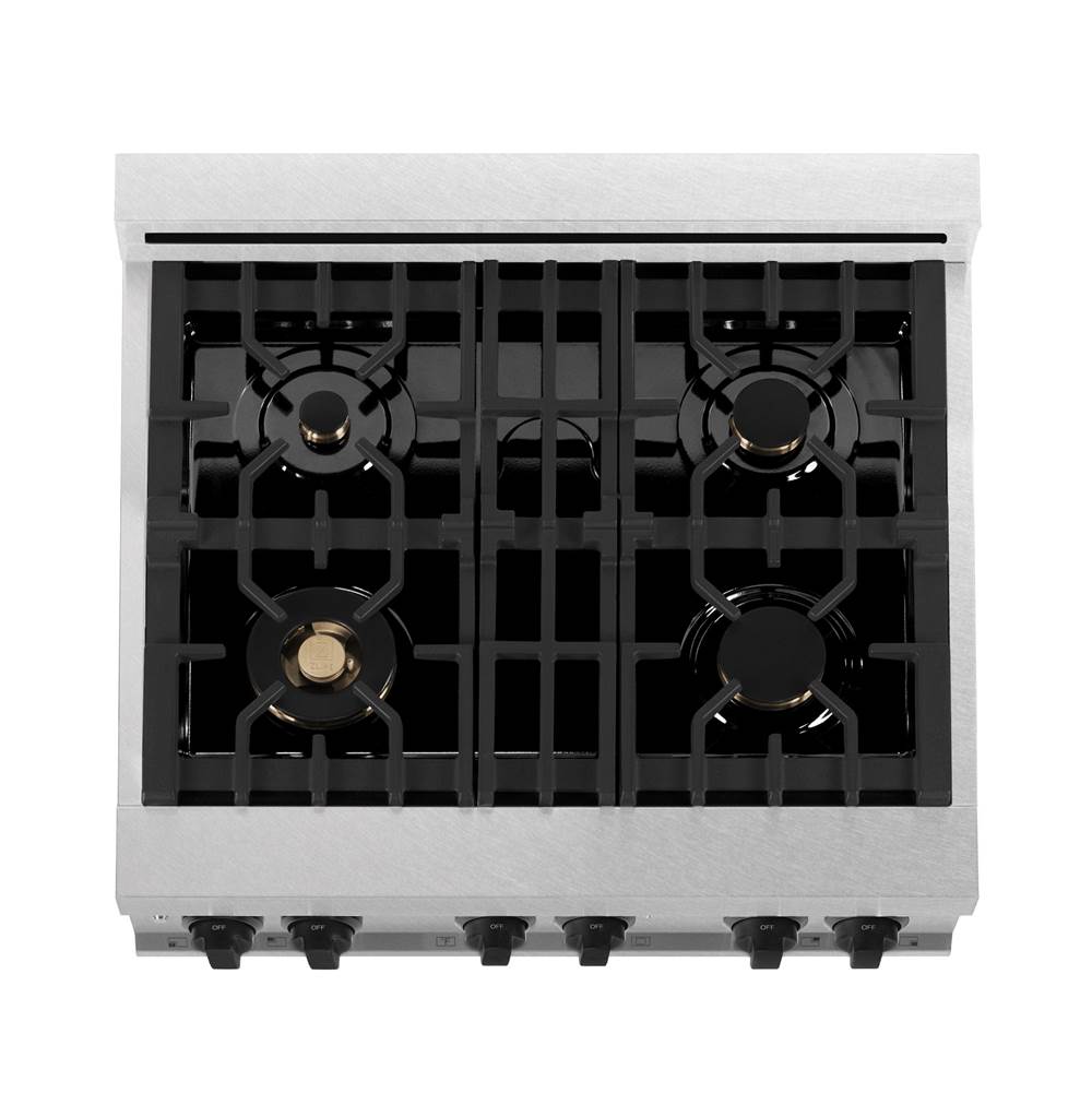 Autograph Edition 30'' 4.0 cu.' Dual Fuel Range with Gas Stove and Electric Oven in DuraSnow Stainless Steel with WM Door and CB Accents