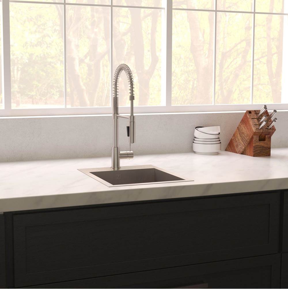 Donner 15'' Topmount Single Bowl Bar Sink in Stainless Steel