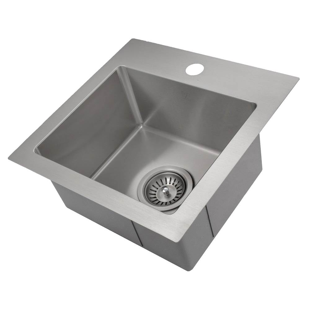Donner 15'' Topmount Single Bowl Bar Sink in Stainless Steel
