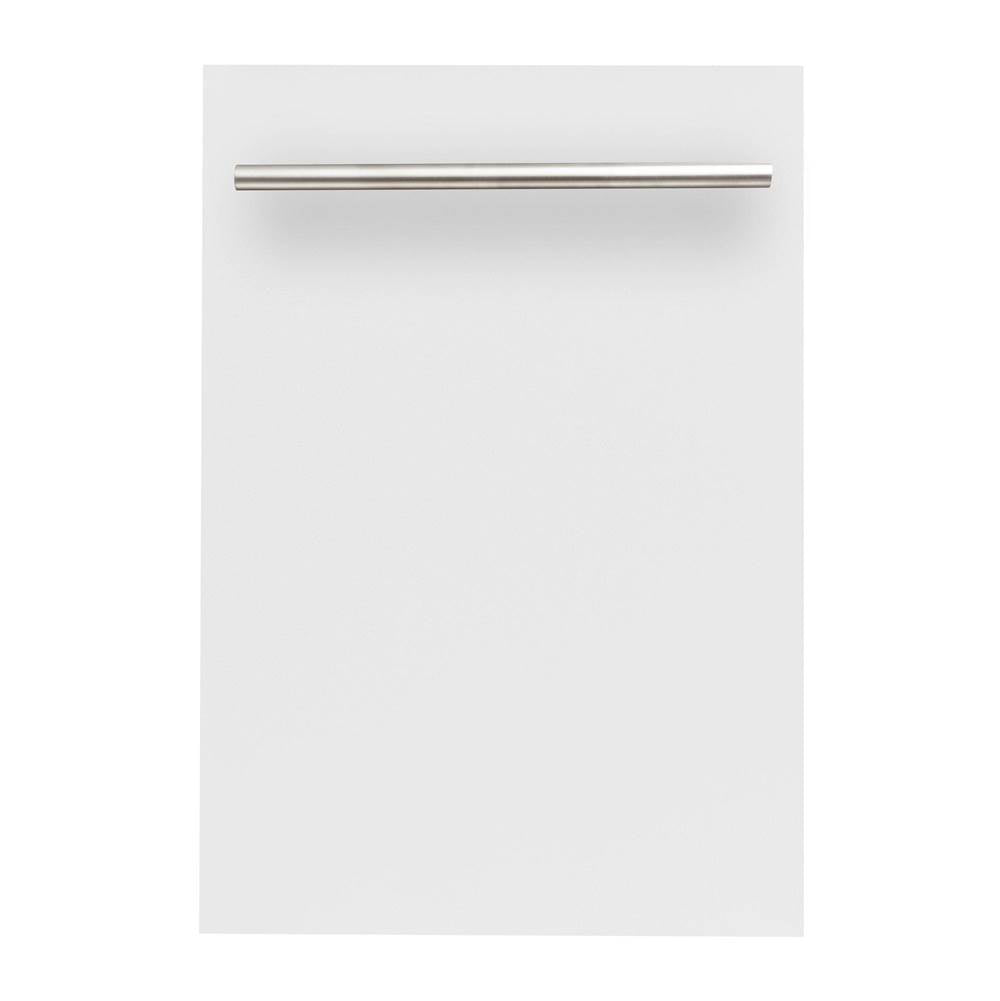 Z-Line - 18'' Top Control Dishwasher in White Matte with Stainless Steel Tub and Modern Style Handle - White Matte