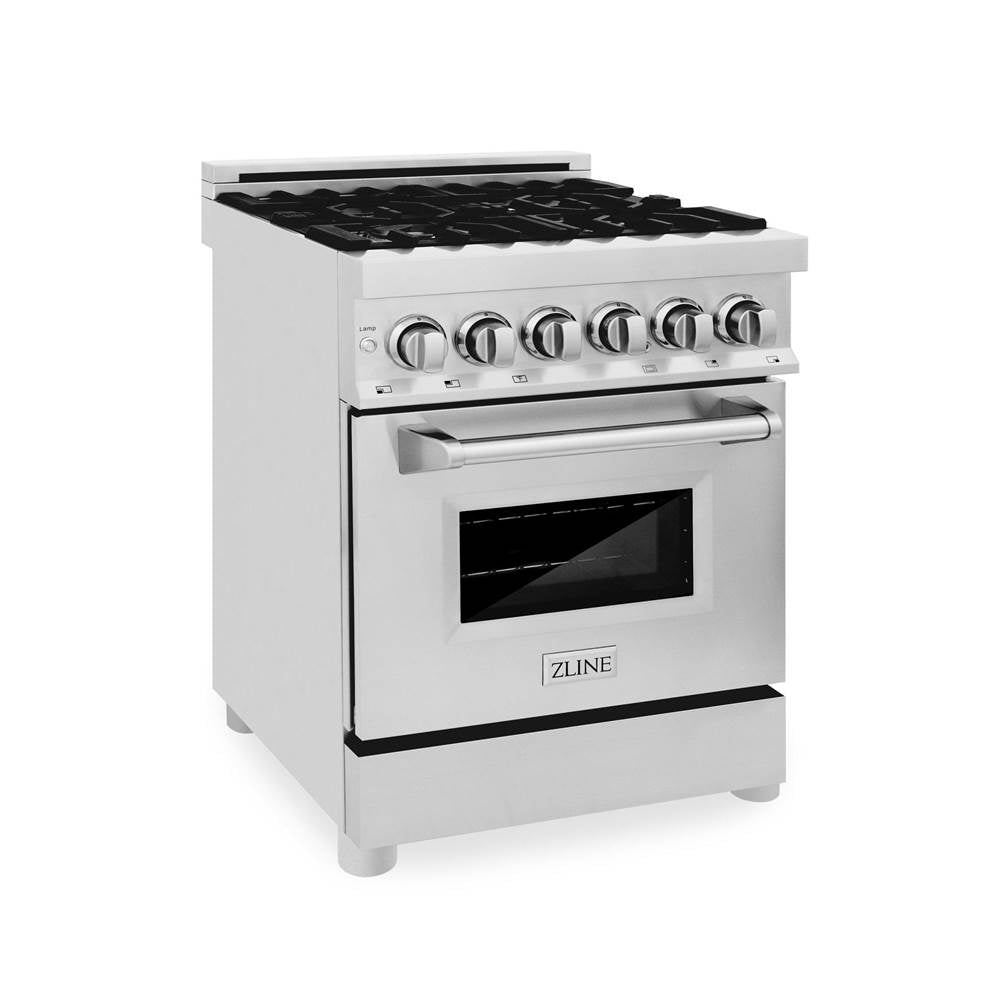 Z-Line - 24'' Professional Dual Fuel Range in Stainless Steel - Stainless Steel
