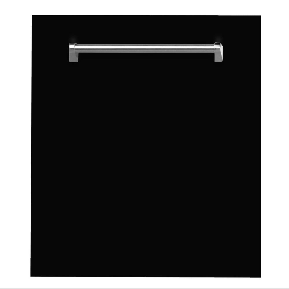 Z-Line - 24'' Top Control Dishwasher in Black Matte with Stainless Steel Tub and Traditional Style Handle - Black Matte
