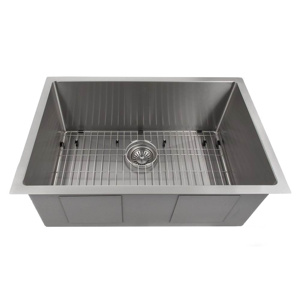 Z-Line - Meribel 30'' Undermount Single Bowl Sink in DuraSnow Stainless Steel - DuraSnow Stainless Steel
