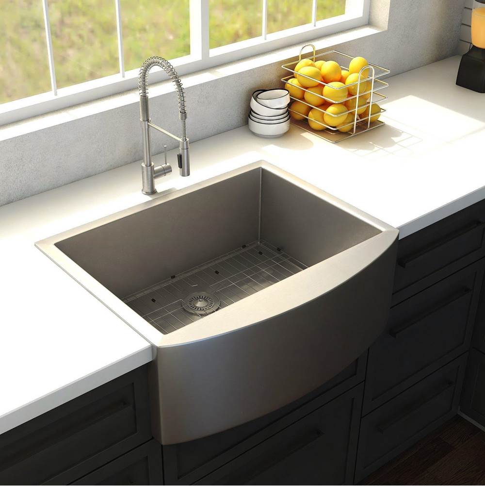 Zermatt Farmhouse 30'' Undermount Single Bowl Sink in Stainless Steel