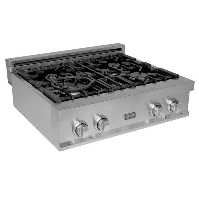 Z-Line - 30'' Porcelain Rangetop with 4 Gas Burners - Stainless Steel
