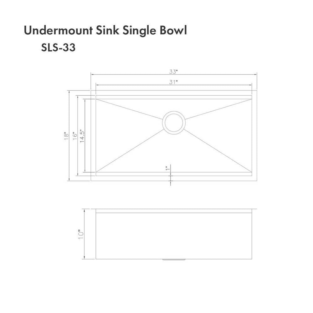Garmisch 33'' Undermount Single Bowl Sink in Stainless Steel with Accessories