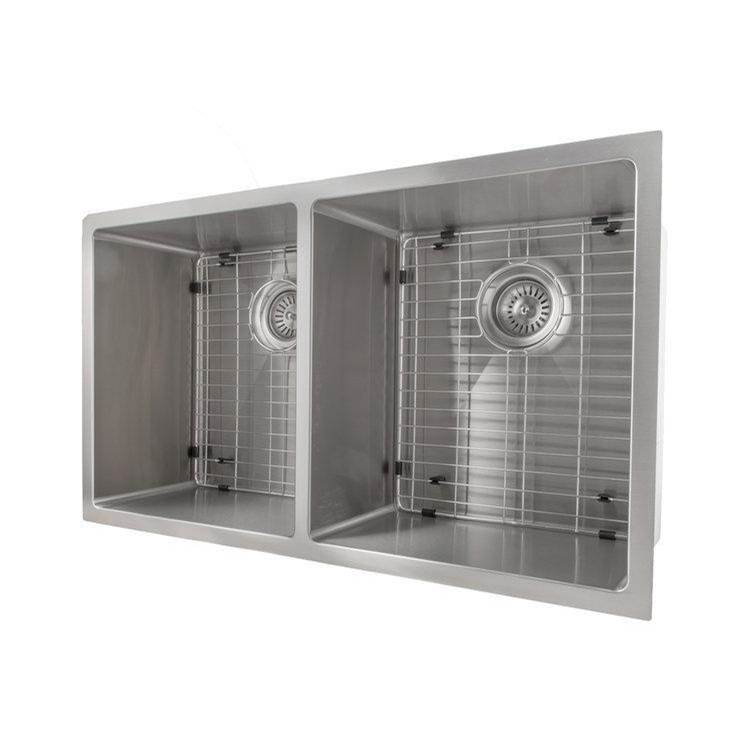 Anton 33'' Undermount Double Bowl Sink in Stainless Steel