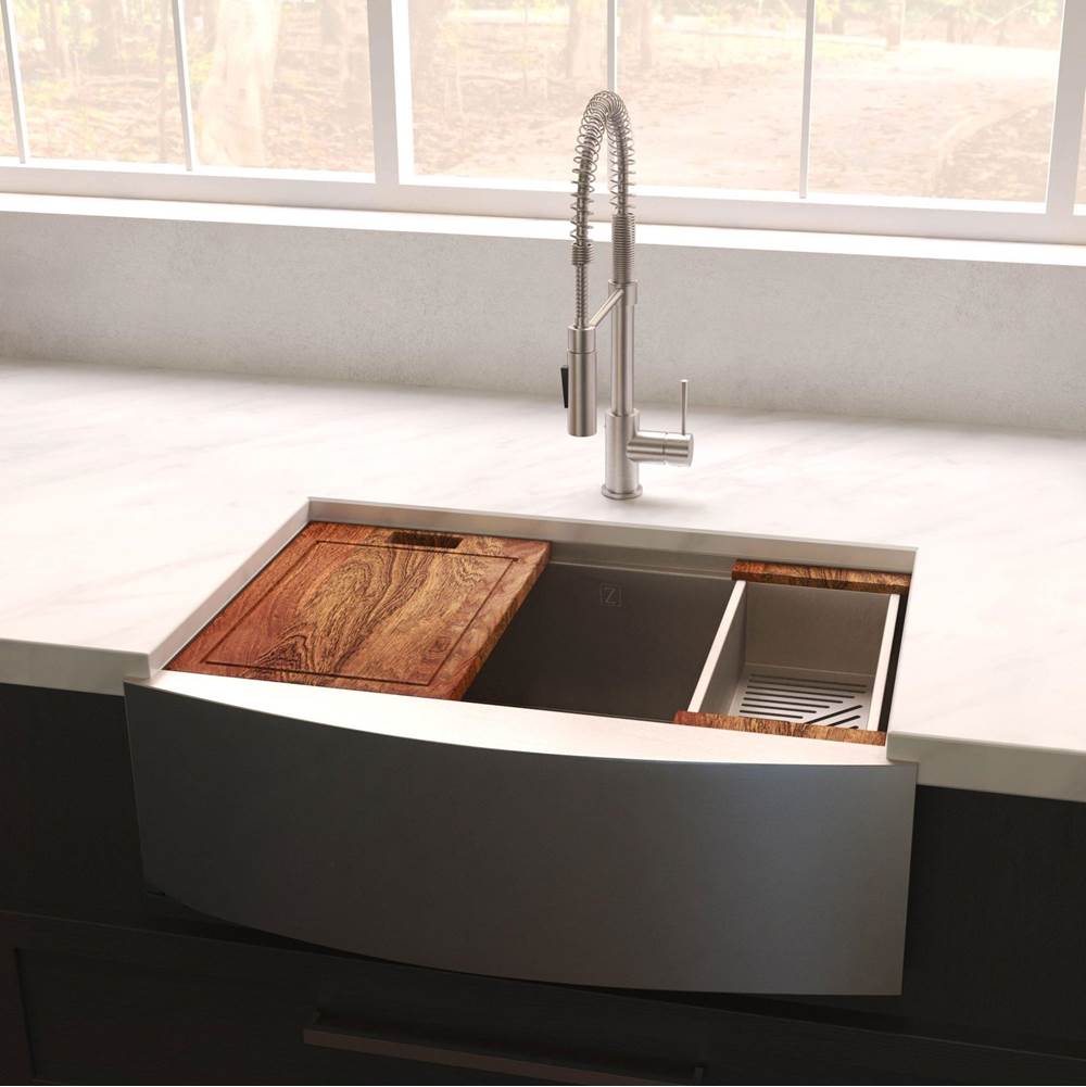 Moritz Farmhouse 33'' Undermount Single Bowl Sink in Stainless Steel with Accessories