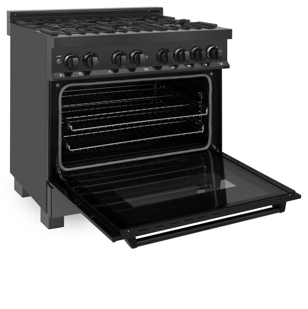36'' Black Stainless 4.6 cu.ft. 6 Gas Burner/Electric Oven Range