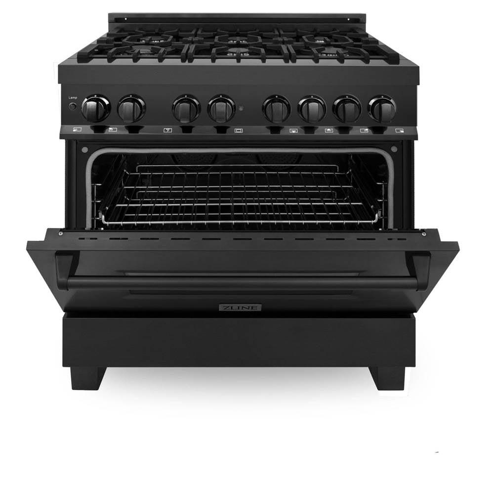 36'' Black Stainless 4.6 cu.ft. 6 Gas Burner/Electric Oven Range