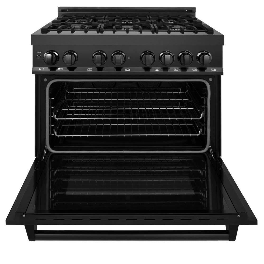 36'' Black Stainless 4.6 cu.ft. 6 Gas Burner/Electric Oven Range