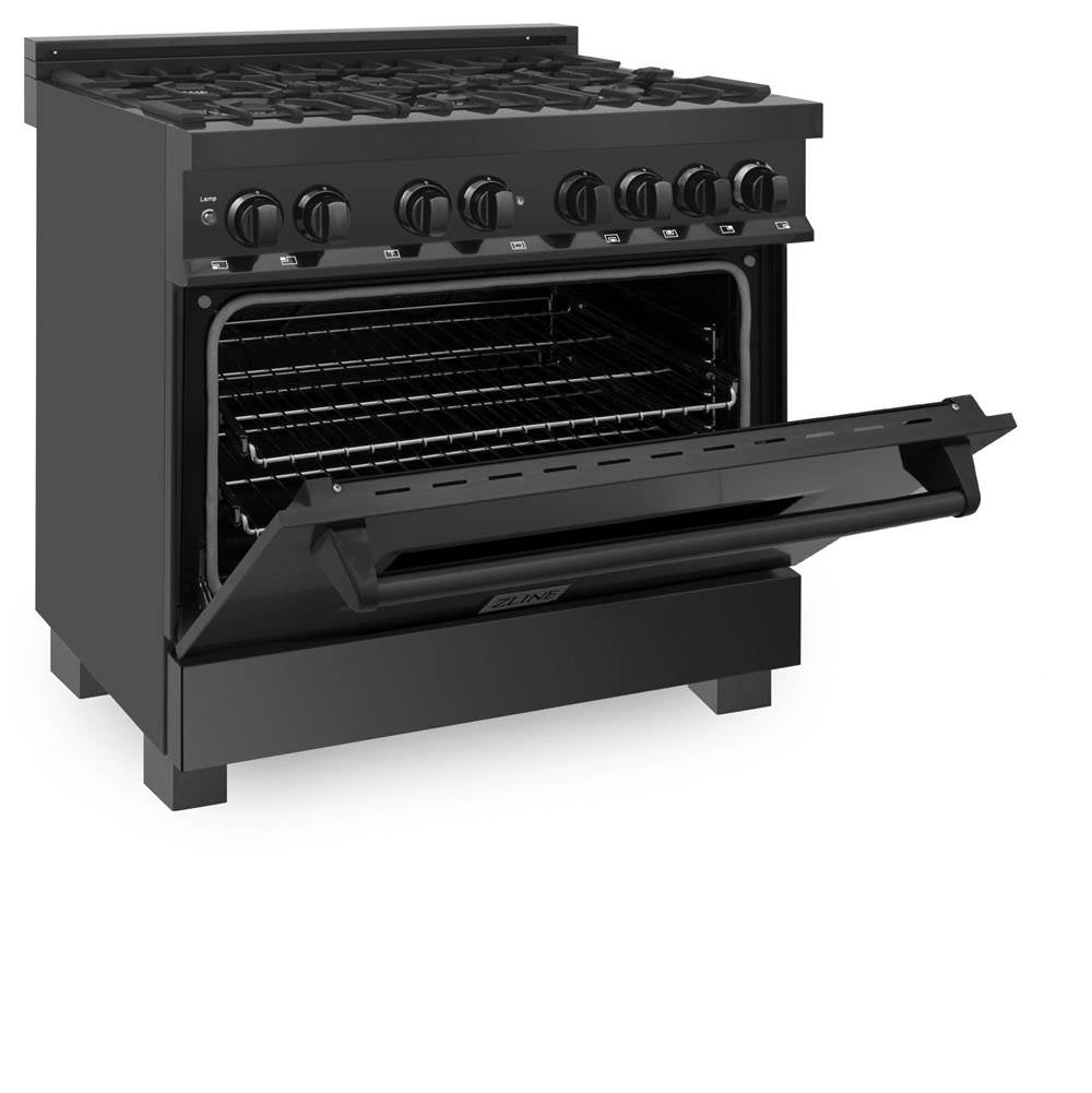 36'' Black Stainless 4.6 cu.ft. 6 Gas Burner/Electric Oven Range