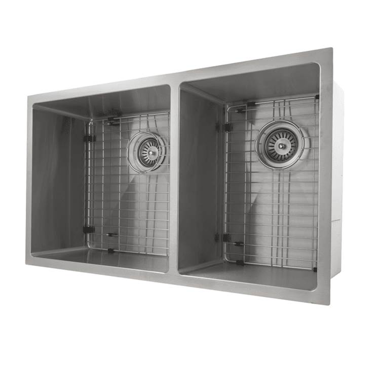 Chamonix 36'' Undermount Double Bowl Sink in Stainless Steel