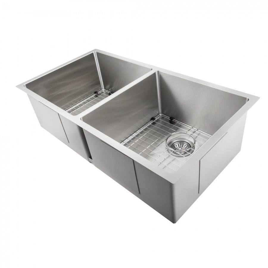 Z-Line - Anton 36'' Undermount Double Bowl Sink in Stainless Steel - Stainless Steel