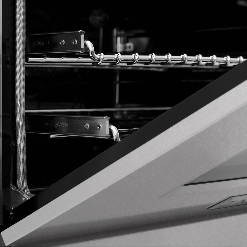 36'' Professional Dual Fuel Range in DuraSnow Stainless Steel with Black Matte Door