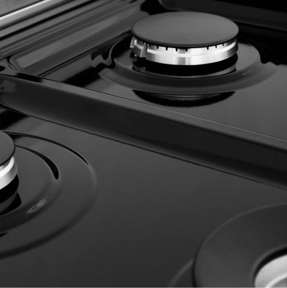 48'' Professional Dual Fuel Range in DuraSnow Stainless Steel with Black Matte Door