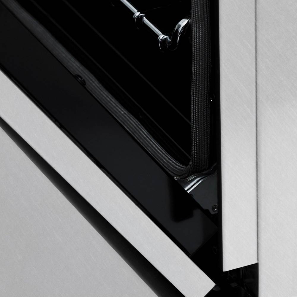 48'' Professional Dual Fuel Range in DuraSnow Stainless Steel with Black Matte Door
