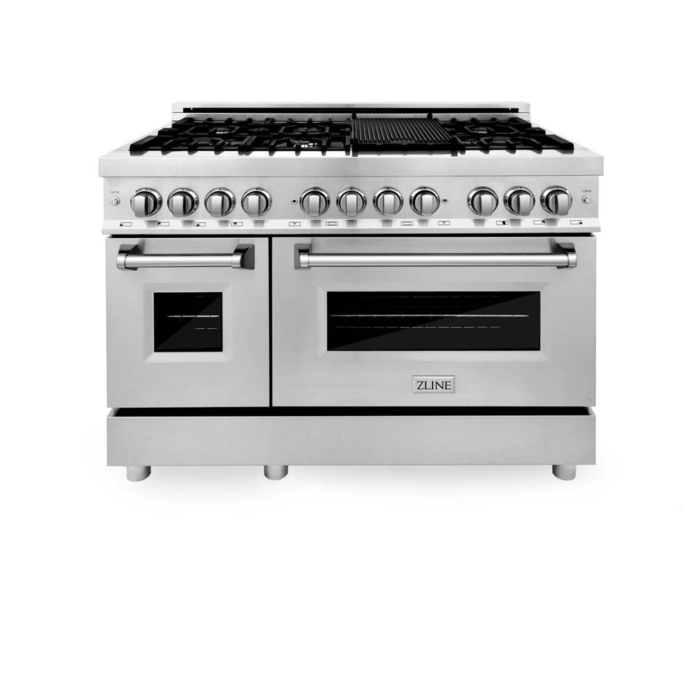 Z-Line - 48'' Professional Dual Fuel Range with Black Matte Door - Black Matte
