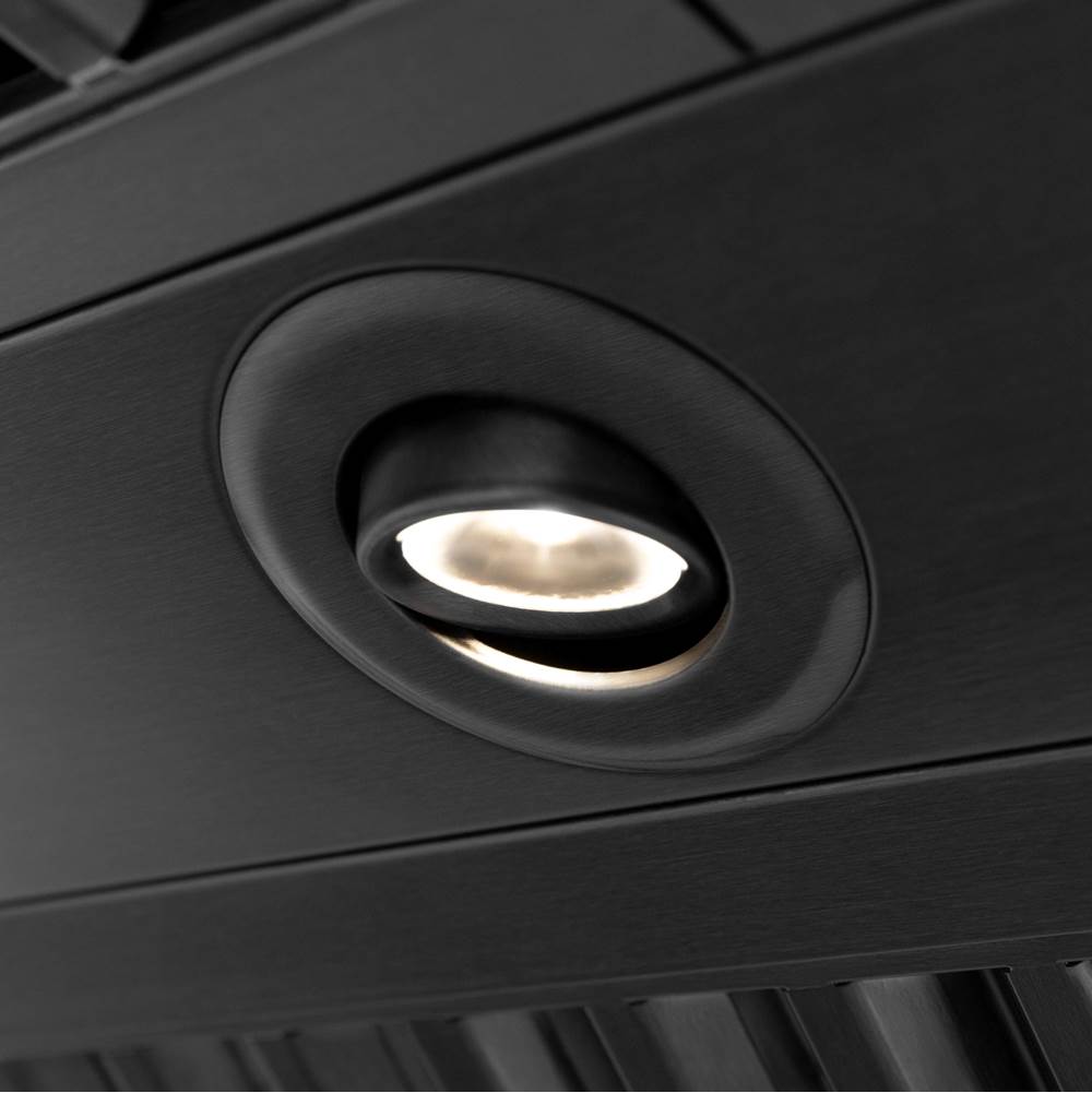 36'' Black Stainless Steel Range Hood with Champagne Bronze Handle (BS655-36-CB)