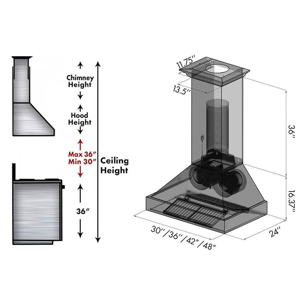 48'' Designer Series Wall Mount Range Hood