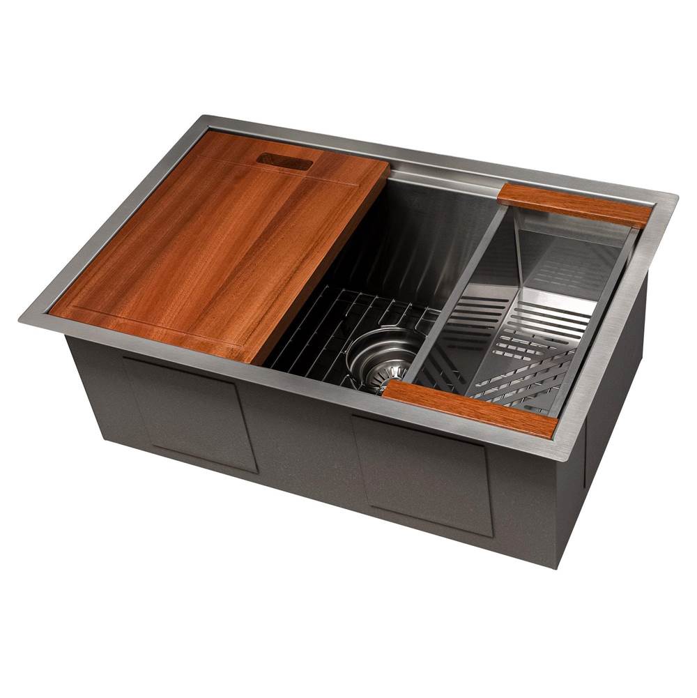 Z-Line - Garmisch 27'' Undermount Single Bowl Sink in Stainless Steel with Accessories - Stainless Steel