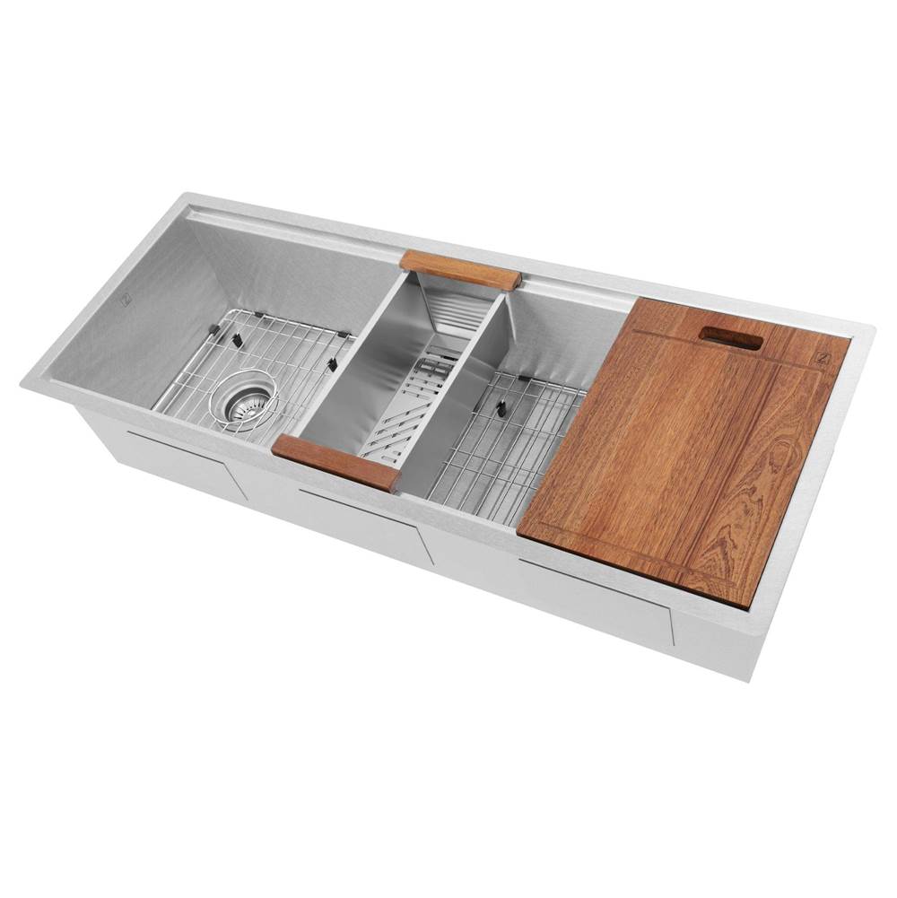 Z-Line - Garmisch 43'' Undermount Single Bowl Sink in DuraSnow Stainless Steel with Accessories S) - Stainless Steel