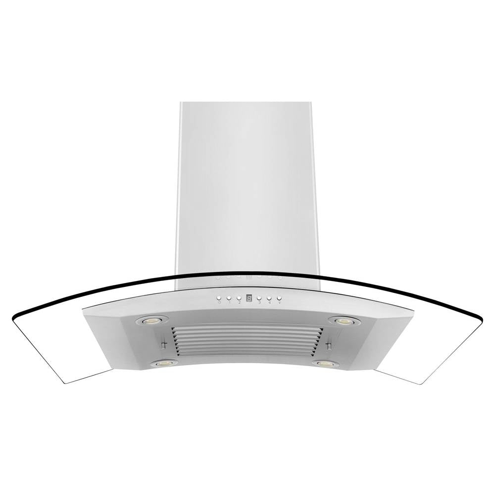 36'' Island Mount Range Hood in Stainless Steel & Glass