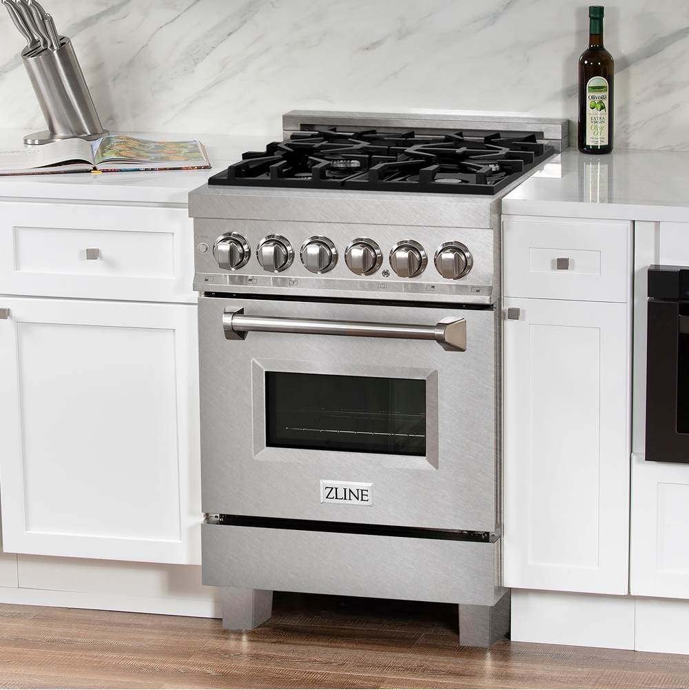 24'' 2.8 cu. ft. Dual Fuel Range with Gas Stove and Electric Oven in Fingerprint Resistant Stainless Steel