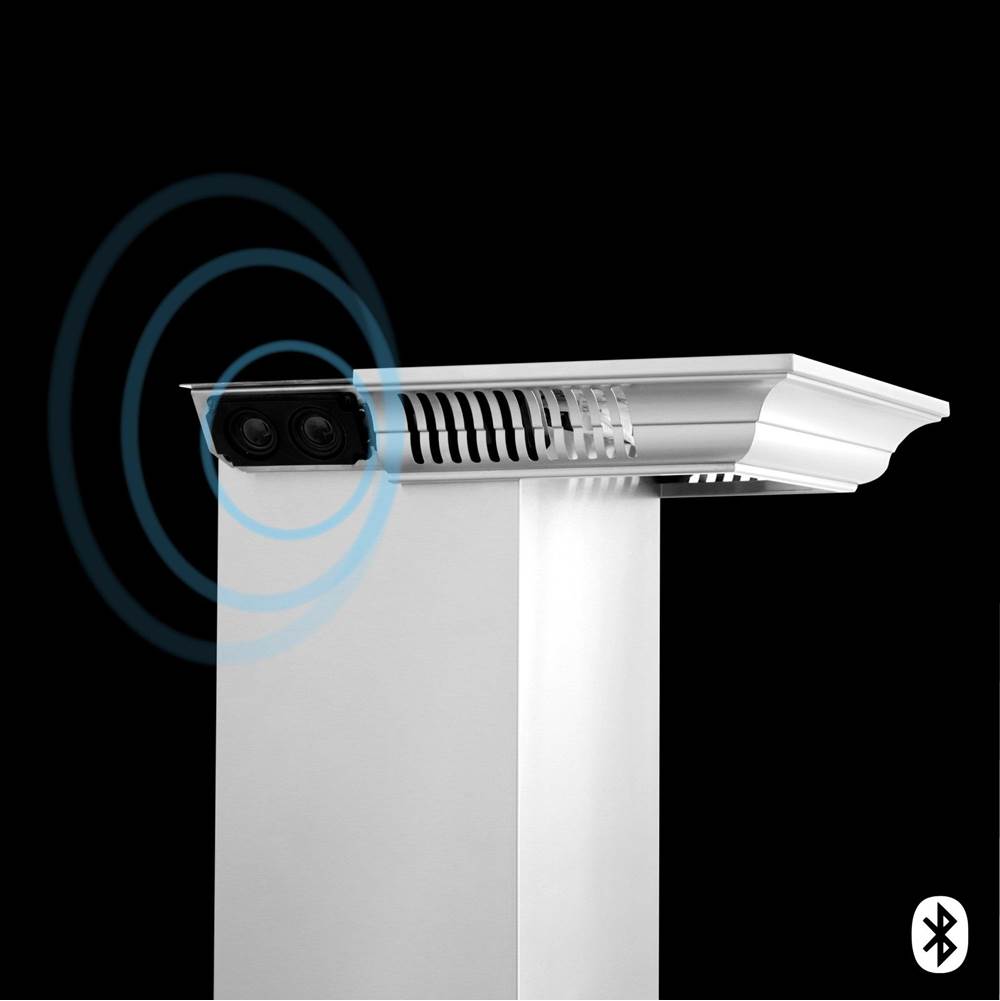 48'' Wall Mount Range Hood in Stainless Steel with Built-in CrownSound Bluetooth Speakers