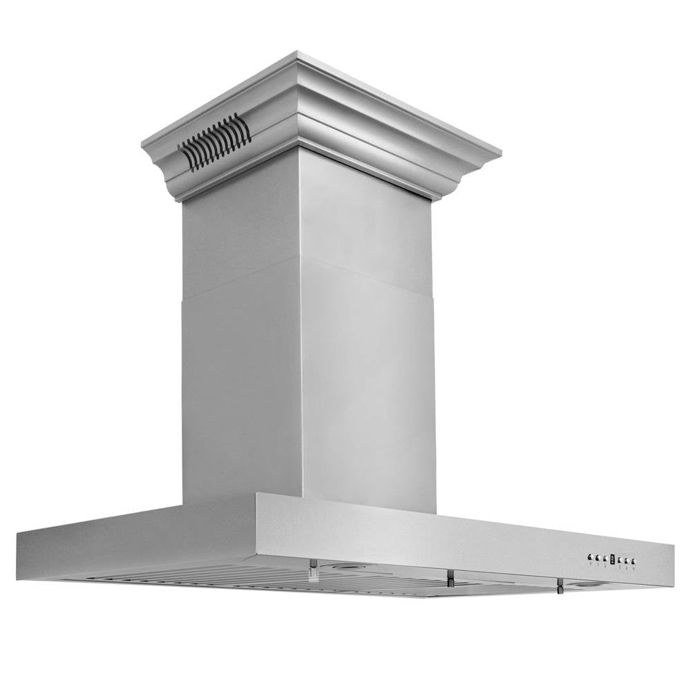 Z-Line - 30'' Wall Mount Range Hood in Stainless Steel with Built-in CrownSound Bluetooth Speakers