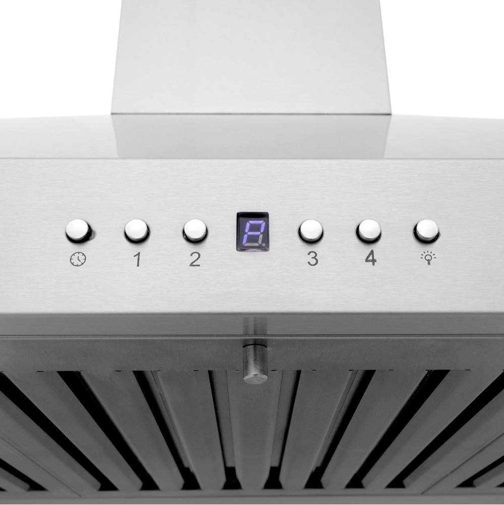 48'' Wall Mount Range Hood in Stainless Steel with Built-in CrownSound Bluetooth Speakers