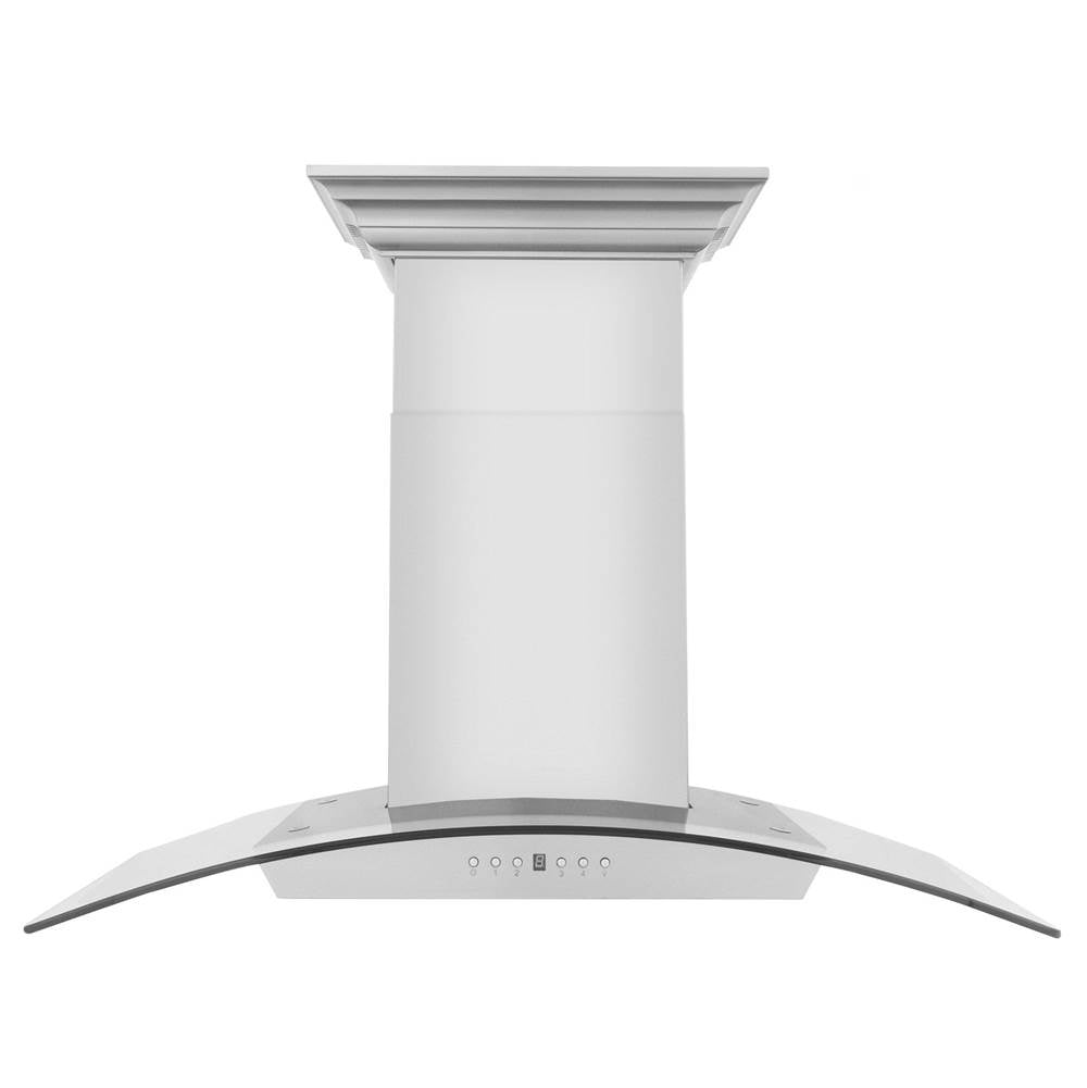 36'' Wall Mount Range Hood in Stainless Steel with Built-in CrownSound Bluetooth Speakers