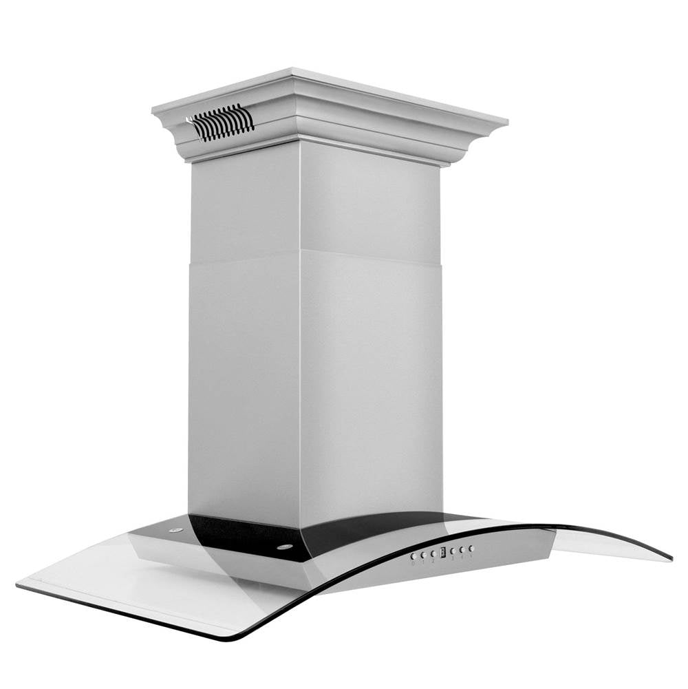 36'' Wall Mount Range Hood in Stainless Steel with Built-in CrownSound Bluetooth Speakers