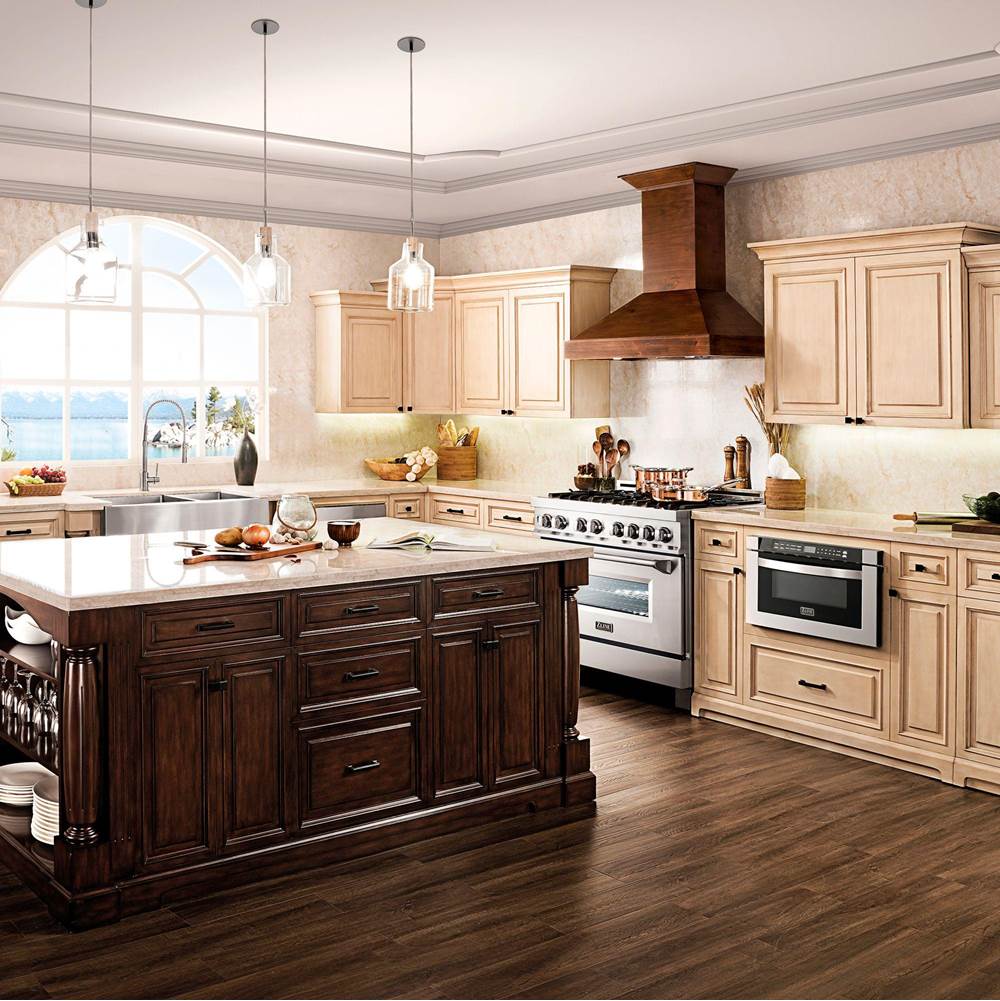 48'' Wooden Wall Mount Range Hood in Walnut - Includes Motor