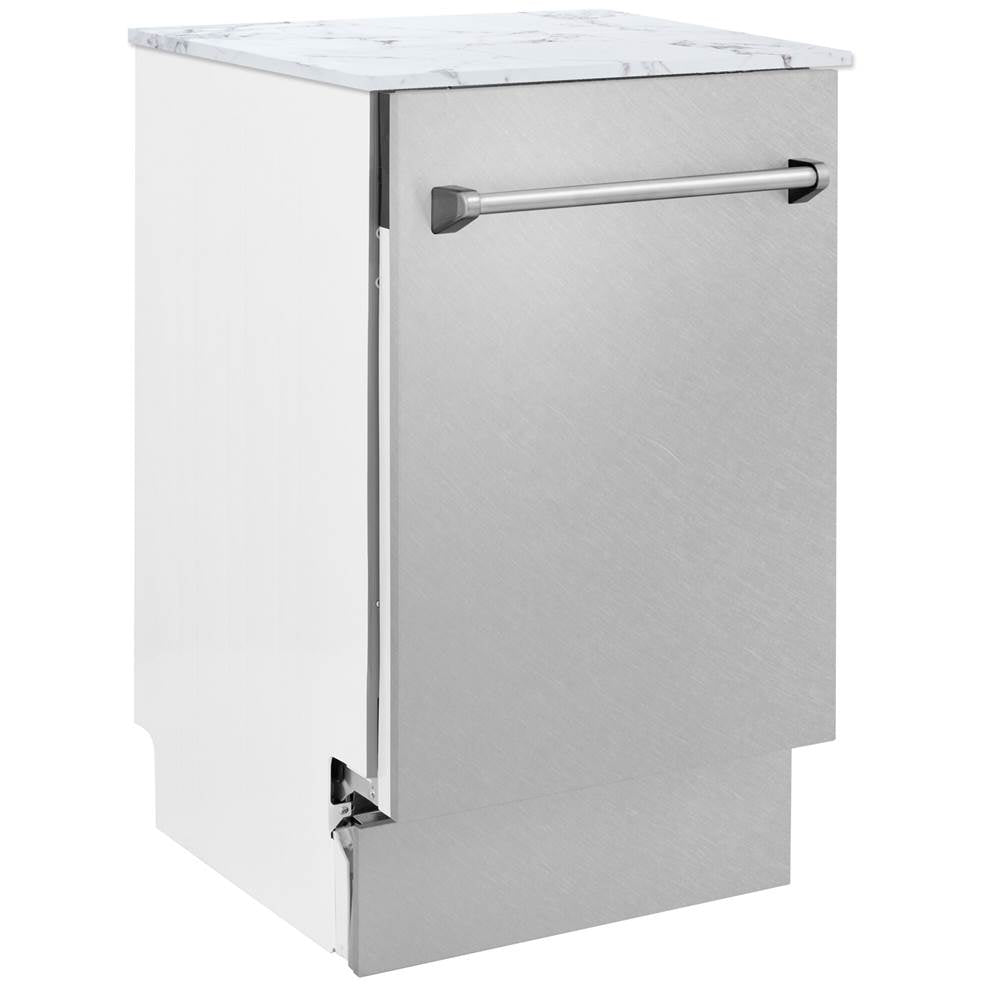 Z-Line - 18'' Top Control Tall Tub Dishwasher in White Matte with Stainless Steel Tub and 3rd Rack - White Matte