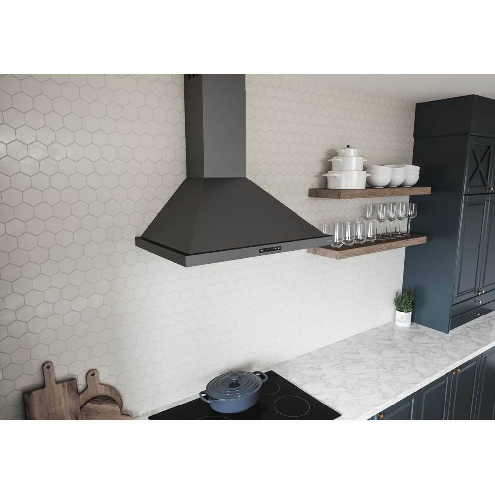 Ombra, Wall, 36'', Black SS, 600 CFM