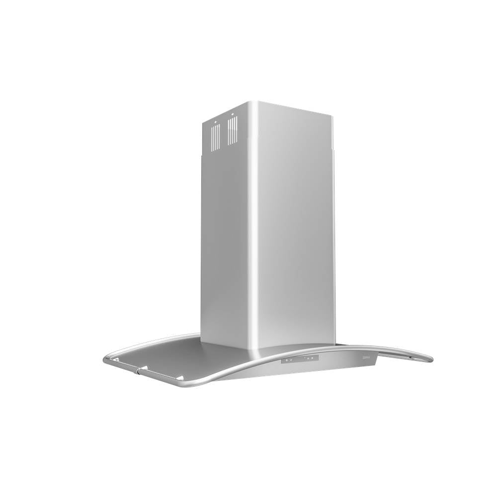 Zephyr - Milano Connect Island, 90cm, SS and Glass, LED, ACT - Stainless Steel,Glass
