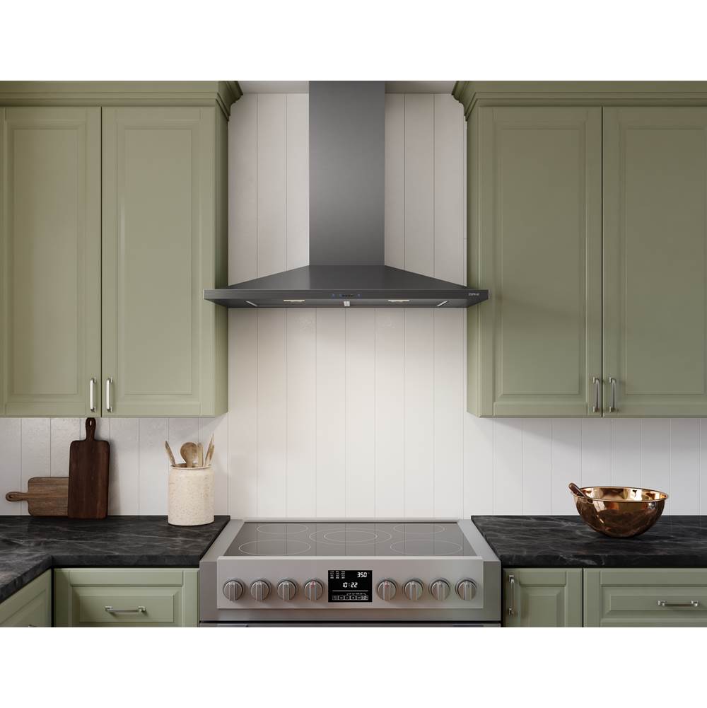 Anzio Wall, 30in, Black SS, LED, 600 CFM w/ACT