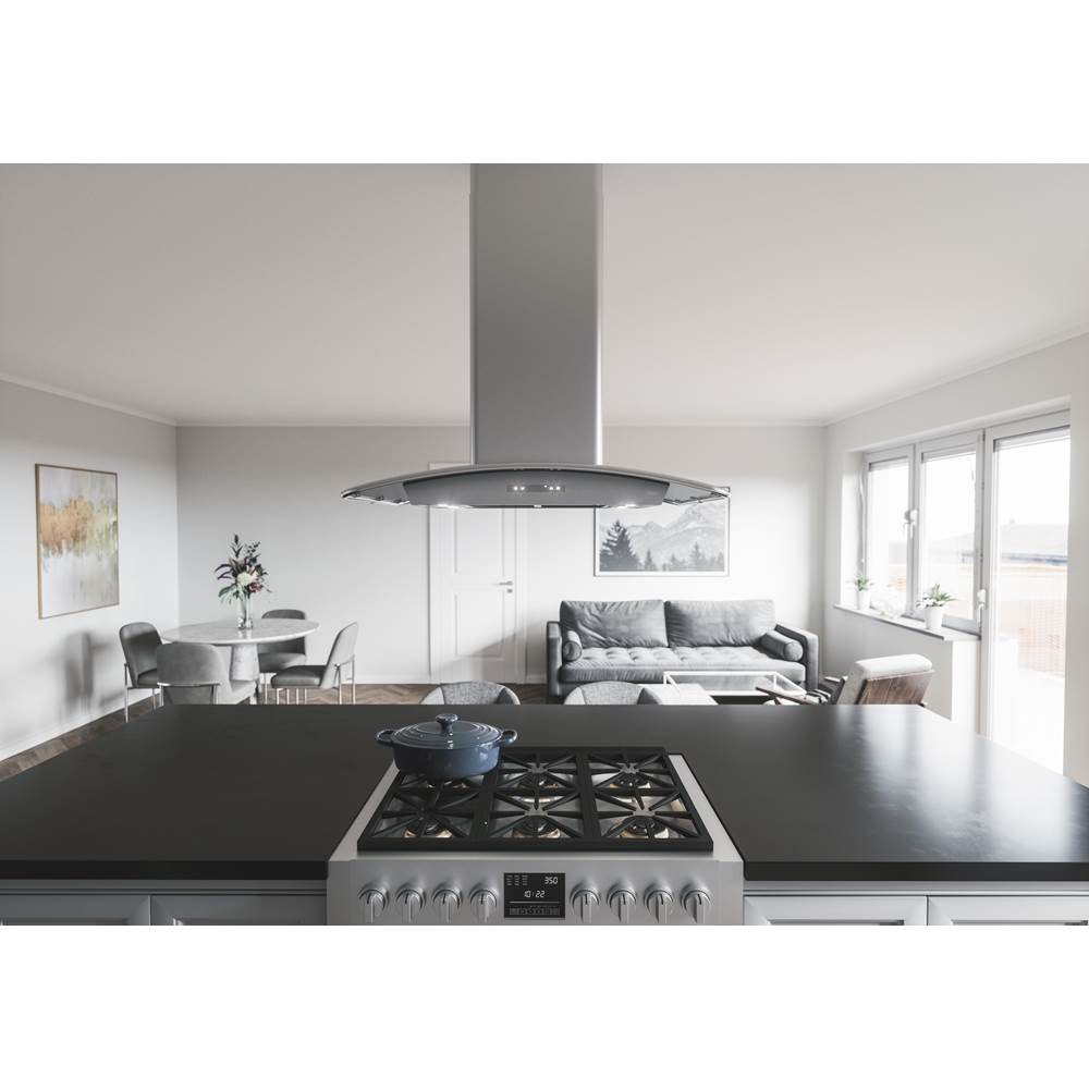 Milano Connect Island, 90cm, SS and Glass, LED, ACT