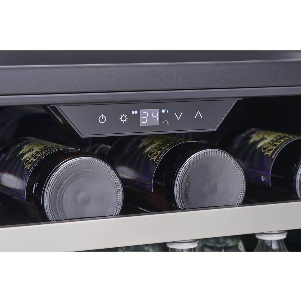 Presrv ADA Beverage Cooler, 24in Compact, SS and Glass, Reversible Door and Lock, 1 Zone