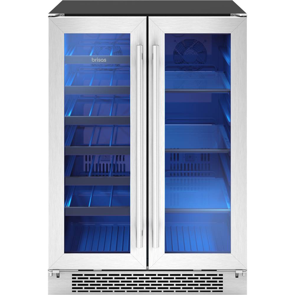 Brisas Wine Bev Cooler, 24in UC, SS+Gls, Fr Dr, 2Z