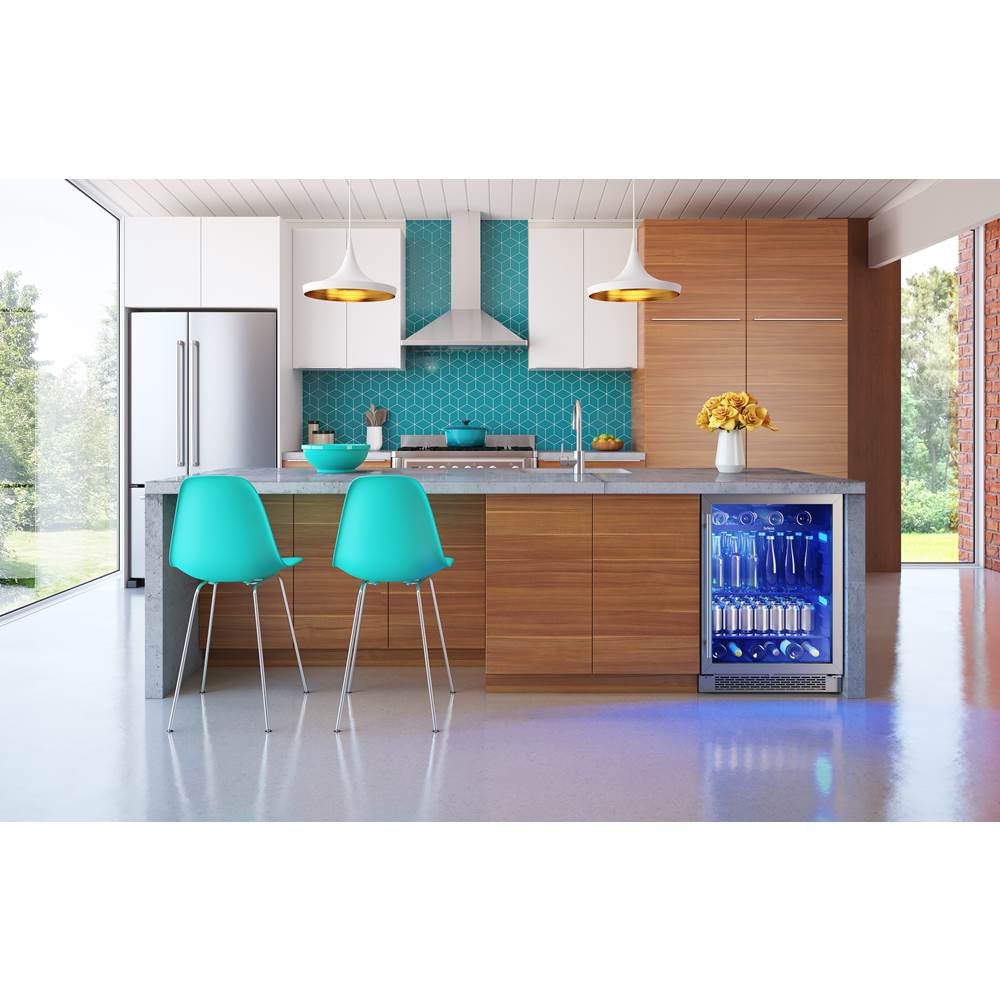Brisas Single Zone Under Counter Beverage Cooler in Stainless Steel with Reversible Door