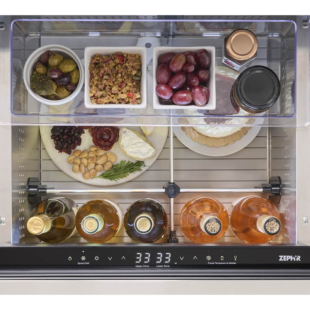 Presrv Refrigerator Drawers, 24in Compact, Outdoor, SS, 2 Zone
