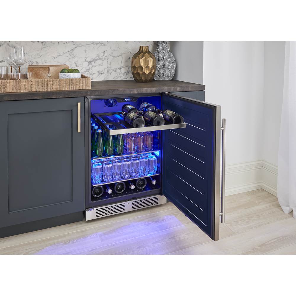 Presrv ADA Beverage Cooler, 24in Compact, SS, Reversible Door and Lock, 1 Zone