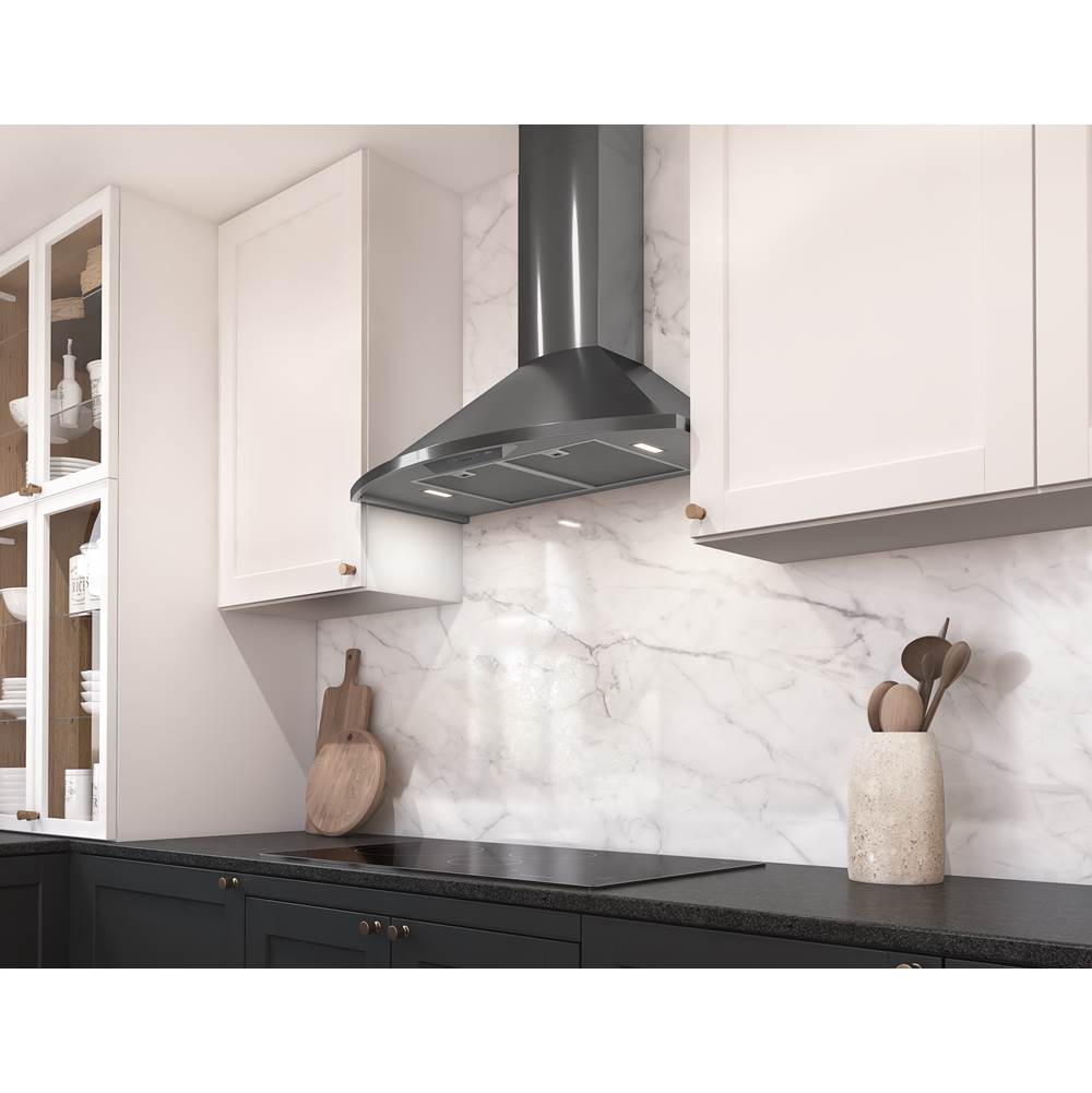 Savona Wall, 30in, Black, LED, 600 CFM w/ACT
