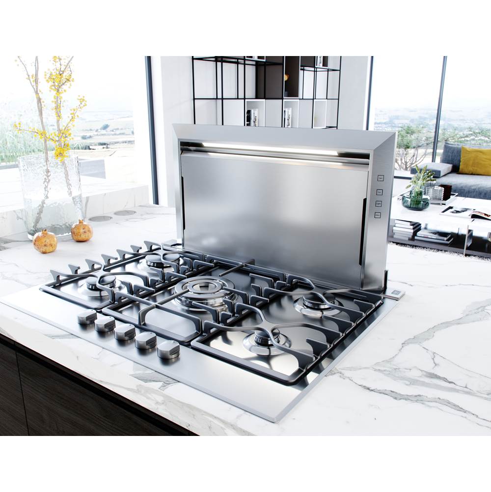 Lift Downdraft, 18'' rise, 30'' width, Stainless Steel